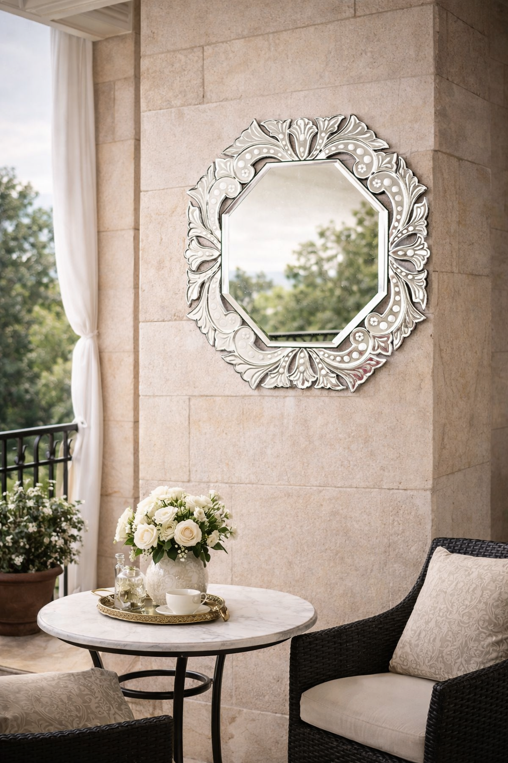 Floral Octagon Grace Mirror Floral Octagon Grace Mirror